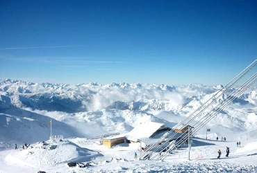 Snow-covered slopes in the French